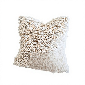 Luxury Bohemian Wool Cushion Cover Handwoven Non-Toxic Removable Washable Square Beautiful Home Decor ITHL Indoor Outdoor <b>Throw</b> - Product Image 1