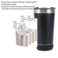 DAJI HYDRO 304 Gobelet en acier inoxydable avec haut-parleur Bluetooth, tasse cadeau, paille, style moderne, thermos à double paroi isolé sous vide 12-24