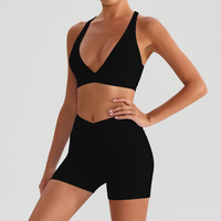 Ensembles de yoga et de fitness pour femmes, 6 pièces, à séchage rapide, respirants, avec logo personnalisé, sensation seconde peau, coupe ajustée, taille haute en V, haute élasticité