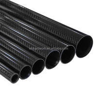 Gran oferta de tubo de fibra de carbono de peso ligero de superficie tejida de sarga 3K personalizada de alto módulo