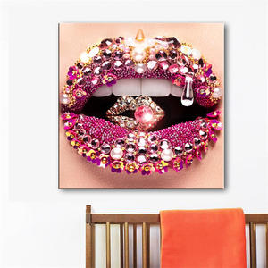 Lèvres dorées modernes et nordiques, Sexy, diamants brillants pour <span class=keywords><strong>femmes</strong></span>, peinture sur toile, affiches d'art et imprimés, toile murale, photo pour décor - Product Image 6