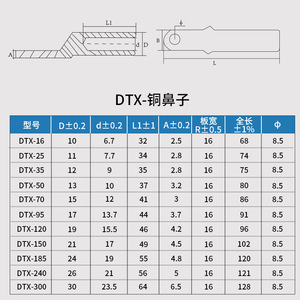 ขั้วต่อสายไฟทองแดงหัวเล็กแบบ Dtx T3 สีม่วงทองแดง สำหรับการจีบสายเคเบิล เบรกเกอร์สุญญากาศ - Product Image 3