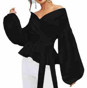 Off Spalla Camicette da Donna Primavera Nuovi Arrivi di Modo del Manicotto Della Lanterna Bianco T-shirt da Donna <span class=keywords><strong>Sexy</strong></span> Delle Parti Superiori Delle Donne Abbigliamento - Product Image 3