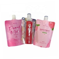 Emballage de poche en plastique écologique Mylar avec bec verseur, 50 ml, 100 ml, 200 ml, 250 ml, bec verseur en aluminium personnalisé