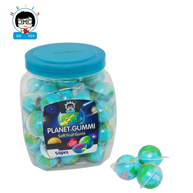Gummy fabricante encomenda por atacado, sabor de azer 4d planeta gummy doces infundido