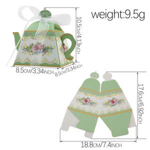 Spring Mini Flower Tea Party Favor Cajas de regalo Tetera Candy Treat Box Decoraciones temáticas para boda Cumpleaños Baby Shower - Product Image 2