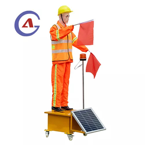 Robot de Tráfico de Advertencia con Luces LED Intermitentes, Portátil, Ahorrador de Costos Laborales, con Energía Solar, Impermeable, para Seguridad Vial - Product Image 1