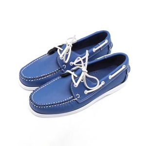 Chaussures originales de haute qualité, authentiques, de la marque Docksides, de couleur bleue - Mocassins en cuir de qualité supérieure à bout rond, à lacets, chaussures <span class=keywords><strong>bateau</strong></span> pour hommes, style pieds nus - Product Image 1