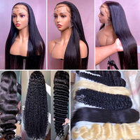 Perruque en cheveux humains 100% naturels, lisse et droite, avec dentelle HD transparente, perruques frontales en dentelle naturelle pour femmes noires