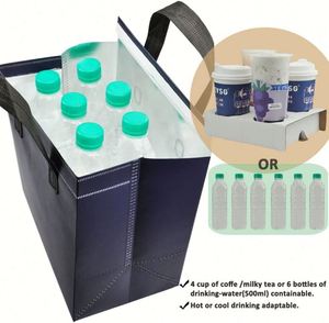 Cheap Eco Ice Cream Milk Tea Takeaway Delivery Recyclable Disposable Insulated Tote Food Cooler Bag - Product Image 2