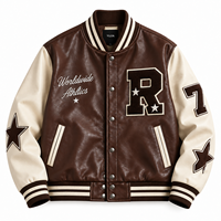 Veste de baseball en cuir personnalisée OEM pour homme, style Letterman, avec broderie de patchs en chenille et motif de logo personnalisé pour veste vintage