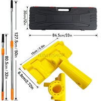 Kit de grattoirs à mastic amélioré 11 pièces avec perche télescopique de 51 pouces, clip, grattoirs et lames de 10/16/24/32 pouces pour le plâtrage mural