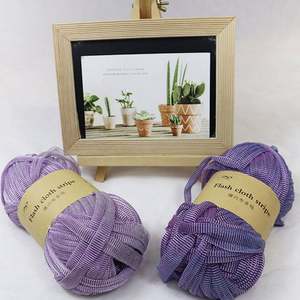 100% Polyester Coton Tshirt Fil Laine 100g Poids T-Shirt Fil pour Crochet Tissé À La Main Sac À Main - Product Image 4