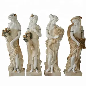 Hoge Kwaliteit Aangepaste Grootte Steen Houtsnijwerk Steen Marmer Vier Seizoenen Sculpturen Standbeeld Te Koop