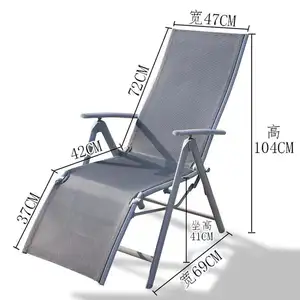 Oeytree Verstelbare Strandstoel 7 Positie Teslin Opvouwbaar Metalen Staal Ijzer Arm Aluminium Klapstoel