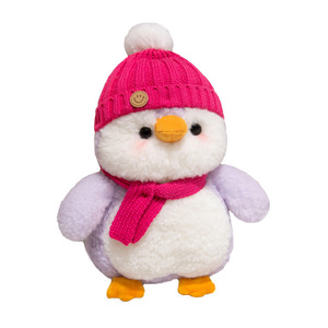 ตุ๊กตารูปเพนกวินน่ารักพร้อมหมวกและใบหน้ายิ้มแย้มตุ๊กตาสัตว์ยัดนุ่นสำหรับร้านขายของที่ระลึกและของที่ระลึกจากพิพิธภัณฑ์สัตว์น้ำขายส่ง - Product Image 1