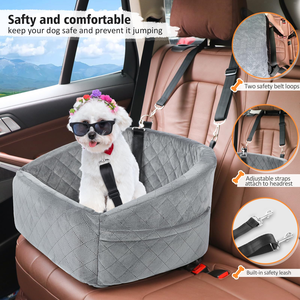 Asiento de Coche Portátil de Lujo Personalizado para Perros, Transportín de Viaje con Tela Transpirable y Correa de Seguridad para Perros Pequeños y Medianos - Product Image 4