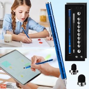 Pena Fidget magnetik gaya biru Royal Multi Warna Logo kustom dan paket hadiah mainan Magnet ukuran sedang multifungsi - Product Image 6