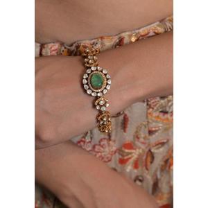 Gajaah Bohemian Style 925 Silver <b>Bangle</b> with Bezel <b>Set</b> Stone for Women-party & Gift Jewelry - Product Image 1