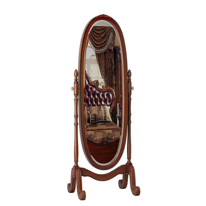 Specchio da toeletta antico americano in piedi specchio da pavimento a figura intera in legno mobili da camera da letto in legno massello mirrorL435