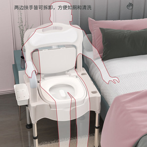 <b>Commode</b> <b>Chair</b> With Built In Potty Aluminum Frame For Disabled And Pregnant Women Toilet Seat Large Straight Body Multifunction - Product Image 5