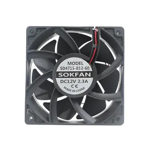 OEM SD4715-B12-60 yüksek CFM 120x120x38mm 120mm 12038 24v 48v rulman fanı 120mm 12v kasa DC soğutma fanı kabine için