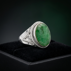 <b>Best</b> Selling Custom Natural Green Emerald Gemstone 925 Sterling Silver Handmade Ring Women Men Wedding Engagement Party Classic - Product Image 3
