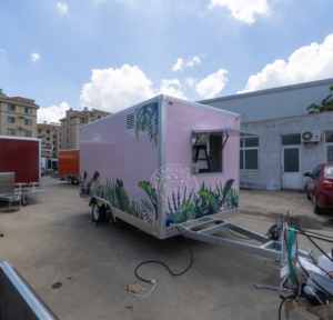 Remorque de nourriture carrée rose de 16 pieds avec des équipements entièrement de cuisine de nourriture de rue - Product Image 5