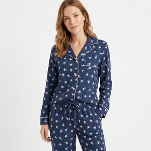 Set <span class=keywords><strong>pigiama</strong></span> da <span class=keywords><strong>donna</strong></span> in flanella <span class=keywords><strong>a</strong></span> maniche lunghe con bottoni sul davanti e pantalone - Product Image 1