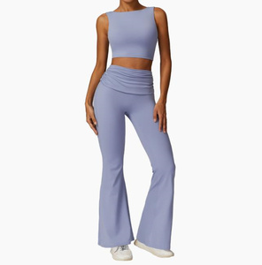 Conjunto <span class=keywords><strong>de</strong></span> yoga <span class=keywords><strong>de</strong></span> dos piezas <span class=keywords><strong>para</strong></span> mujer: pantalones anchos sueltos y chaleco <span class=keywords><strong>para</strong></span> <span class=keywords><strong>entrenamiento</strong></span> y ejercicio, trajes deportivos <span class=keywords><strong>de</strong></span> yoga <span class=keywords><strong>para</strong></span> mujer - Product Image 1