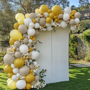 Guirlande de ballons jaune <span class=keywords><strong>moutarde</strong></span> <span class=keywords><strong>Kit</strong></span> double arc de ballons en peluche Anniversaire Baby Shower Révélation de sexe Boho Bee Party Decoration - Product Image 6