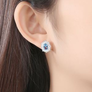 Oval Cut Zircon Silver Jewelry <b>Set</b> with <b>Necklace</b> <b>Earrings</b> Ring Rhodium Plated Classic Style for Wedding <b>Bridal</b> Gift - Product Image 6