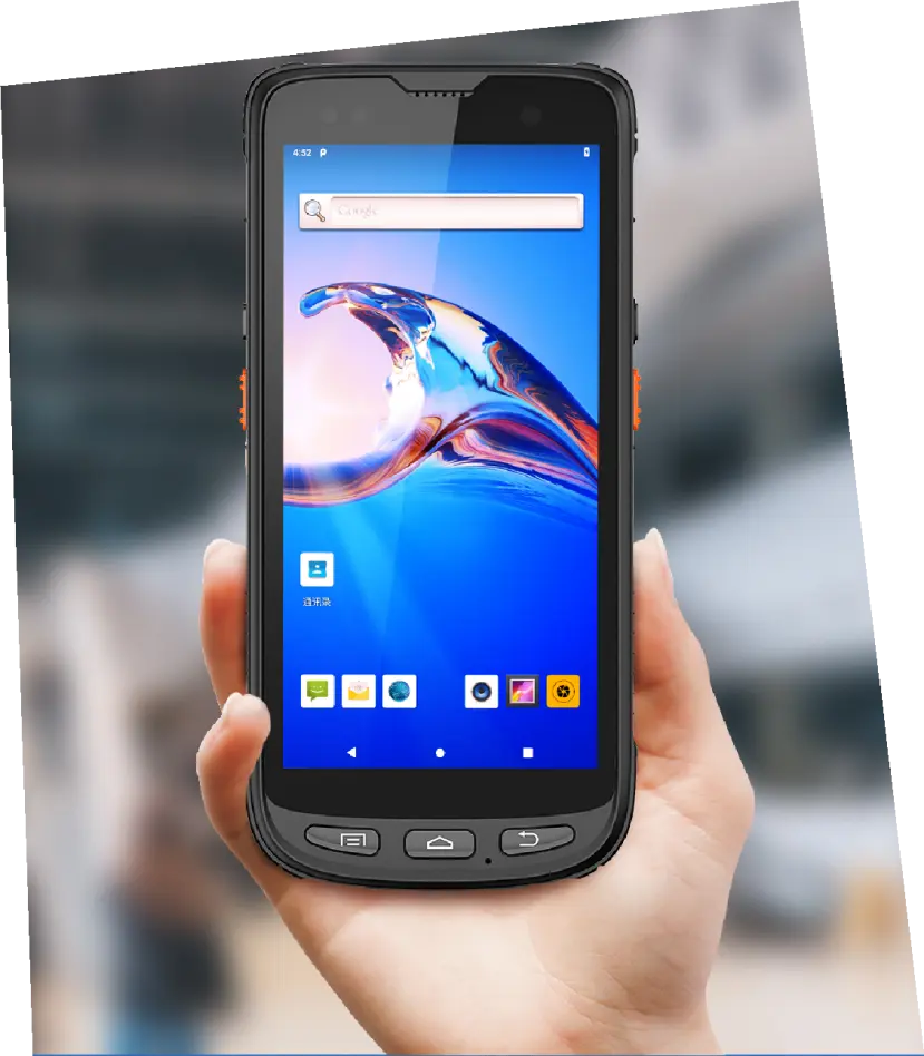 Layar Android 10.0 5.5 inci genggam Uhf Rfid PDA BX6000 dengan pemindai jarak jauh dan pembaca Rfid industri dan WIFI 4G GPS