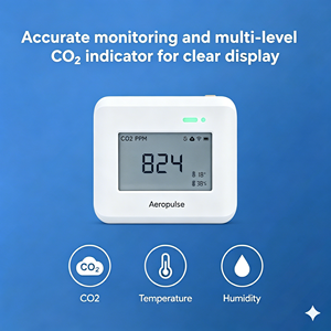 Moniteur de dioxyde de carbone haute précision avec connectivité Wi-Fi double bande, détecteur de <span class=keywords><strong>gaz</strong></span> NDIR précis, détection de température et d'humidité - Product Image 2