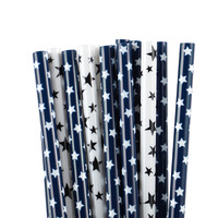 Pailles réutilisables imprimées motif étoile, accessoires de bar en plastique PP écologique avec taille et couleur personnalisables
