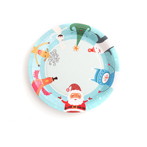 Fournitures de décoration de fête de Noël Assiettes <span class=keywords><strong>en</strong></span> papier jetables Gobelets <span class=keywords><strong>en</strong></span> papier et ensembles de vaisselle - Product Image 4