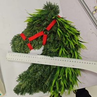 Karangan Bunga Natal Kepala Kuda Buatan Tangan, Bunga Artifisial untuk Dekorasi Gantung Pintu Pernikahan dengan Bola Natal Grosir