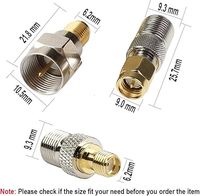 Adaptador de Conector Coaxial BNC Macho a F Hembra de 50 Ohmios, Material de Contacto de Cobre, Forma Irregular, para Equipos de Comunicación