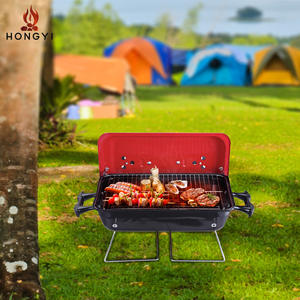 เตาถ่านพับได้แบบพกพา Bqr105 พร้อมตะแกรงสแตนเลสและฝาปิด สำหรับตั้งแคมป์ปิ้งและบาร์บีคิวกลางแจ้ง - Product Image 2