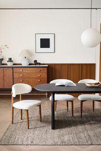 Voxhome Juego de mesa de comedor de estilo nórdico, muebles de cocina de restaurante modernos de madera ovalada, mesa de cena ensamblada de lujo - Product Image 3