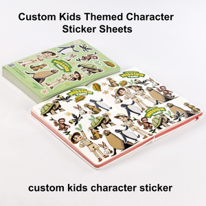 Hojas de Pegatinas Personalizadas con Personajes Infantiles, Pegatinas Personalizadas - No Tóxicas, Seguras para Niños, Certificadas por la CE, Reutilizables, Marca Animal Explorer - Product Image 2