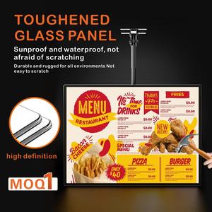 <span class=keywords><strong>A2</strong></span> Indoor Kommerzieller LED Ultra-dünner Aluminiumrahmen Leuchtkasten Schwarz Silber Wandmontiert Hängend <span class=keywords><strong>KFC</strong></span> Fast-Food-Menüanzeige - Product Image 1