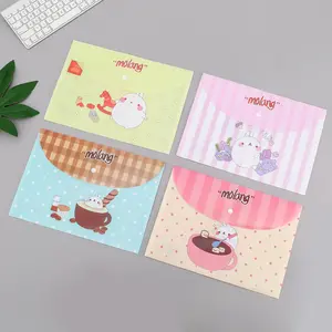 Sáng tạo phim hoạt hình tập tin túi trong suốt Snap sinh viên kiểm tra giấy Hợp Đồng lưu ý lưu trữ túi A4 nhựa PP thông tin Túi