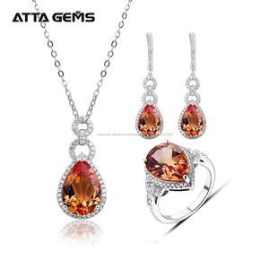 Zultanite Diaspore conjunto de joyas de piedras preciosas <span class=keywords><strong>para</strong></span> mujeres, anillo de Plata de Ley 925 pendientes collar hecho - Product Image 1
