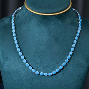 เครื่องประดับ Messi Jewelry Fine Jewelry รุ่น MSN-882 สร้อยคอเงินแท้ 925 ประดับไพลินทรงคลาสสิก ดีไซน์แบบหนามเตย เหมาะสำหรับผู้หญิง สวมใส่ได้ทุกวัน - Product Image 3