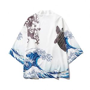 16 Estilos de Camisas Haori Japonesas con Estampado de Carpas Marinas para Cosplay, Capa, Disfraz de Kimono de Anime para Cosplayer - Product Image 2