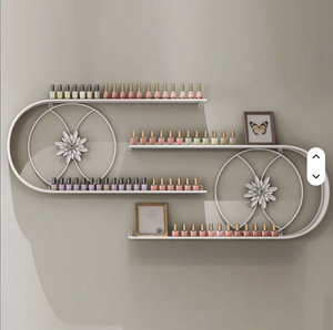 Nail Salon Display Rack Wall Mounted Iron Golden Pink Black White Nail Polish Display Rack Display - Product Image 4