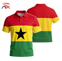 Chemises personnalisées pour supporters de football, manches courtes, imprimées, drapeau du Ghana, polo pour les matchs sportifs 2026
