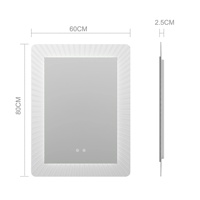 Fabricant en gros de miroirs de salle de bain éclairés avec cadre en aluminium sur mesure de 600x800 mm, avec miroir et éclairage LED