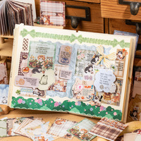 50 pièces par paquet de notes autocollantes imitation broderie, autocollants, boule de fil, motif chat mignon, notes autocollantes pour étudiants